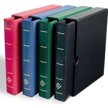Store Leuchtturm Optıma F Dar Kasetli Klasör (240X280X55MM) (Pul, Madeni Para, Kağıt Para, Zarf, Efemera Koleksiyonlarınız Için Idealdir), Siyah Kapak
