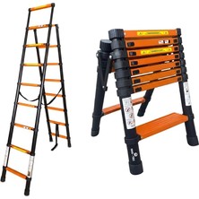 Store 2,3 + 2,0 Metre 7+8 Basamaklı Alüminyum Teleskopik Merdiven