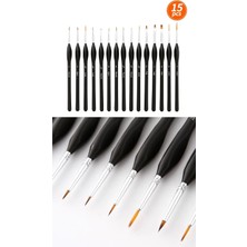 Store 15 Parça Detay Boya Fırça Seti Akrilik Sulu Boya Yağlı Boya Için Uygun Silindir Çantalı