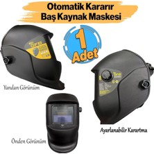 Store Güneş Enerjili Pilli Otomatik Kararan Baş Maskesi Siperlik Kartuşlu Kaynak Gözlüğü Ayarlanabilir