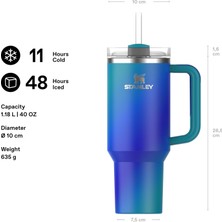Store Quencher H2.0 Flowstate Pipetli Termos Bardak 1.18 Litre - Sea Glass Aura | Paslanmaz Çelik