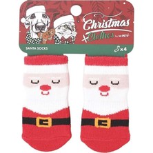 Store Christmas Santa Kaymaz Tabanlı Çorap 4'lü