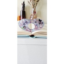 Store Reçine Sayfa Işaretleyici, Çiçek ve Kelebek Desenli, Pembe ve Mor Glitter, El Yapımı Kitap Ayracı