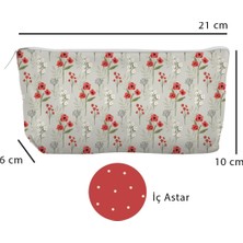 Store Kanvas Bez Kalemlik (Kırmızı Çiçek)