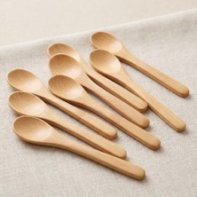 Store 12’li Bambu Mini Kaşık Seti 13 Cm, Baharat, Bal, Reçel, Kahve, Servis Kaşığı 12 Adet