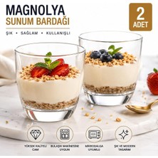 Store 2’li Tatlı Magnolya Sunum Bardağı 2’li Set, Cam Lezzetli ve Göz Alıcı Magnolia Bardağı, Trileçe, Tiramisu ve Pasta Sunumları Için Şık Servis Bardağı Özel Davetler Misafirlere Ikram ve Hediyelik