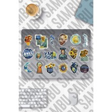 Store Van Gogh Temalı Sticker Etiket Seti - Laptop Notebook Telefon