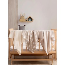 EIFIN Eıfın Müslin Örtü & Battaniye 3'lü Set %100 Pamuk  Oeko-Teks Sertifikalı 80X70 cm