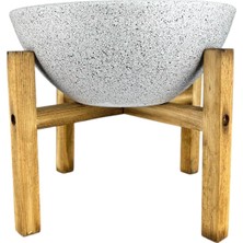 Store Bitki Tasarımı Ev Dekorasyon Beyaz Granit Aranjman Sunumluk Toprak Saksı 4 Ayaklı 20 cm Çap