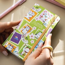 Store Charmlı Süresiz Haftalık Planlayıcı Cep Ajanda 9X17 cm Kedili Pul