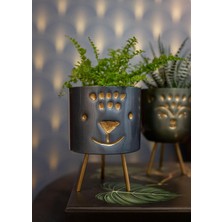 Store Hayvan Desenli Ayaklı Saksı Mavi Y 11CM