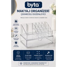 Büyük Boy Şeffaf Çekmeceli Makyaj Organizeri Xl – Çok Bölmeli Kozmetik Düzenleyici, Masaüstü Makyaj ve Takı Saklama Kutusu