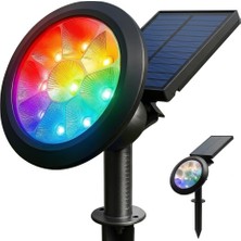 Store 18W LED Solar Kazıklı Çim Armatür Cata Güneş Enerjili LED Işık Çim Lambası Bahçe Ağaç Çalı Duvar Aydınlatma (Rgb)