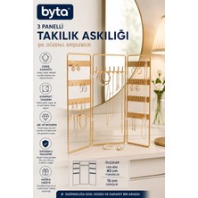 3 Panelli Takılık Askılığı Katlanabilir Metal Takı Düzenleyici Stand