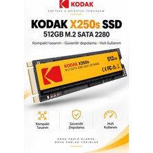 Kodak X250S 512GB M.2 Sata 2280 SSD 520 Mb/s Okuma 500 Mb/s Yazma Hızlı SSD