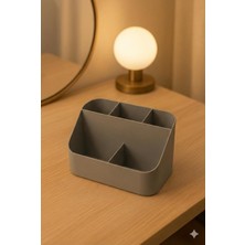 Store Beş Bölmeli Masa Üstü Organizer || Makyaj Organizeri || Makyaj Kutusu || Yüksek Kalite 3D Baskı || Çevre Dostu Pla Hammadde (Gri)