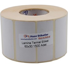 Store Lamine Termal Etiket 60MM x 30MM Ruloda 1500 Adet 40MM Kuka Çapında Direk Termal Transfer Etiketi
