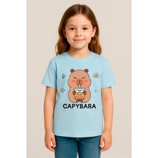 Genosha Capybara Baskılı Çocuk Tshirt Tişört 100% Pamuk
