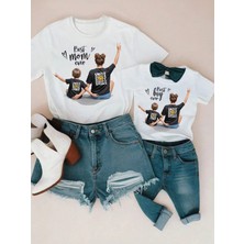 Genosha Anne Oğlan Çocok Kombin Tekli Satılır Baskılı Çocuk Tshirt Tişört 100% Pamuk