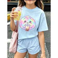 Genosha Glitter Baskılı Çocuk Tshirt Tişört 100% Pamuk