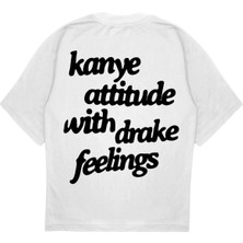 Genosha Drake Feelings Baskılı Oversize Tshirt Tişört 100% Pamuk
