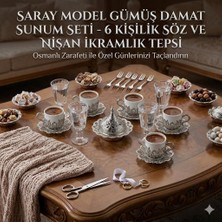 Store Osmanlı Saray Model Gümüş Damat Sunum Seti, 6 Kişilik, Söz ve Nişan Ikramlık, Osmanlı Tarzı (Tepsi Dahil Değildir)