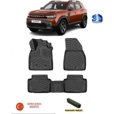 Ahlparts Renault Duster (Eco G / E-Tech / Tce | 4x2) 2024 Sonrası Uyumlu 3D Havuzlu Paspas Asma Koku ve Numaratör Hediyeli