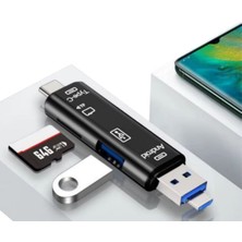 Store 5 In 1 Çok Fonksiyonlu USB 2.0 Micro Sd Kart Okuyucu - Usb/micro Usb/type-C Çıkışlı, Otg Çevirici