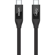 Zemira Unitek C14100BK-0.8M - USB 4 (Usb-If Sertifikalı) 100W Pd 8k @ 60Hz 40GBPS / Tpe Malzeme / 30AWG
