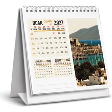 Naturel Basım 2027 Türkiye Manzara Masa Takvimi 12 Sayfa 16x15 cm Standart Renkli