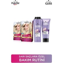 Zemira Gliss Blonde Perfector Mor Şampuan 250ML + Mor Maske 200ML + Palette 10-2 Platin Sarısı X2 Adet Saç