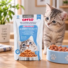 CATZO Premium+ Somon Balıklı Yetişkin Kedi Yaş Mama 85 Gr x 12 Adet Jöleli Tahılsız Kedi Maması