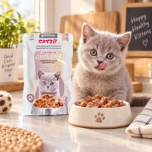 Catzo Premium+ Tavuk Etli Yavru Kedi Yaş Mama 85 Gr x 12 Adet Jöleli Tahılsız Kedi Maması