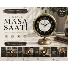 Antique Aura 25 x 20 cm Eskitme Metal Masa Saati