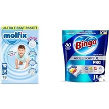 Zemira Molfix 3D Junior 5 Beden Aylık Paket 78 Adet, Beyaz X2 + Akıllı Kapsül Pro 80'li X2