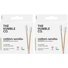 Zemira Humble Brush Bamboo Cotton Swabs Spiral White-Spiral Kulak Çubuğu Beyaz 2li Paket