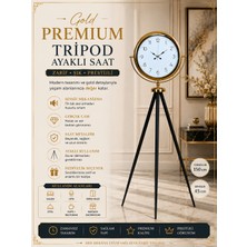 Gold Premium Dekoratif Tripod Ayaklı Saat
