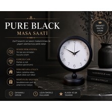 Pure Black 25 x 20 cm Metal Modern Masa Saati