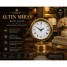 Gold Altın Miras 25 x 20 cm Metal Masa Saati
