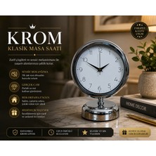 Krom 25 x 20 cm Metal Standart Masa Saati