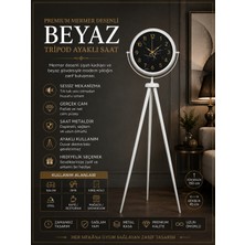 Premium Mermer Desenli Tripod Ayaklı Saat