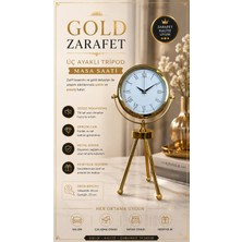 Saray Zarafeti Gold Tripod Üç Ayaklı Metal Masa Saati