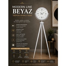 Modern Line Beyaz Tripod Ayaklı Saat