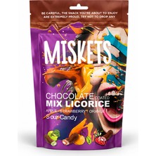 Miskets Sütlü Çikolata Kaplı Karışık Meyve Aromalı Licorice 120 gr – Çilek, Elma, Portakal