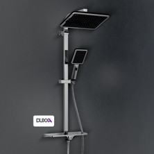 DUXXA Karen 500 Tepe Duş Seti Krom-Siyah D.180.5