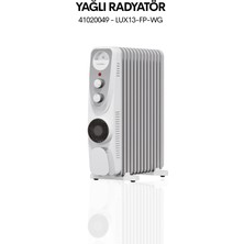 Luxell Yağlı Radyatör Elektrikli Isıtıcı Beyaz Gri 13 Dilim – LUX13-FP-WG