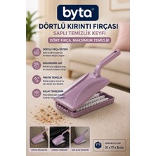 Saplı Dörtlü Kırıntı Toplama Fırçası | Koltuk, Kanepe, Halı ve Araç Içi Temizlik Aparatı Mavi Mor Siyah Karışık Renk Gönderilir