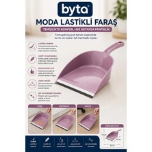 Lastikli Faraş Ergonomik Saplı Kauçuk Kenarlı Toz ve Kırıntı Toplama Küreği Mor Siyah Bej 1 Adet Karışık Renk Gönderilir