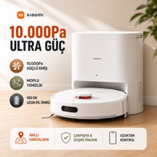 Xiaomi 10.000 Pa Güçlü Emişli Robot Süpürge, Islak Paspas ve Kuru Süpürme, 4 L Otomatik Toz Boşaltma Istasyonu ve Lds Lazer Haritalama + Tiftik Cihazı (Onerous)