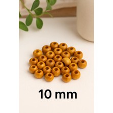 TAHAHAMAK 10MM Vernikli Ahşap Boncuk 40 Adet